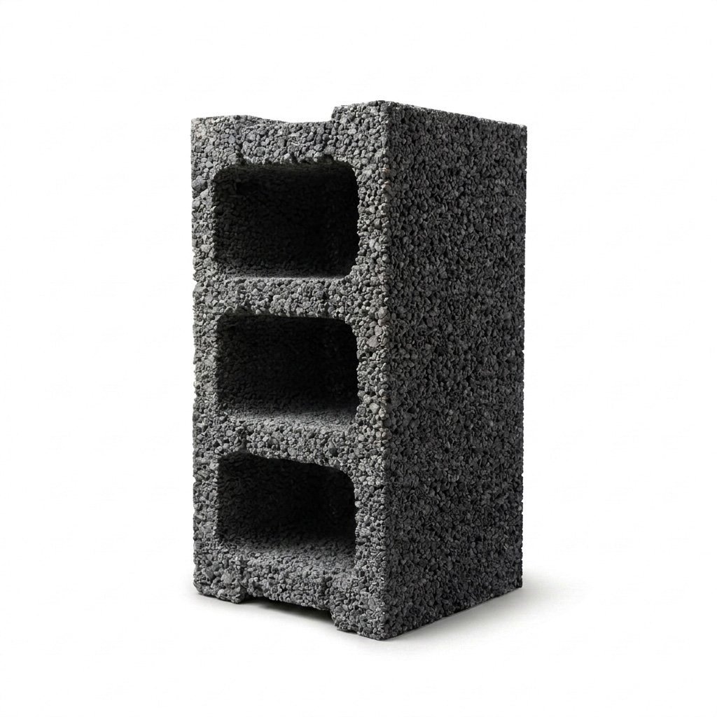 Volcanic Hollow Concrete Block – 3 Core Lightweight Structure